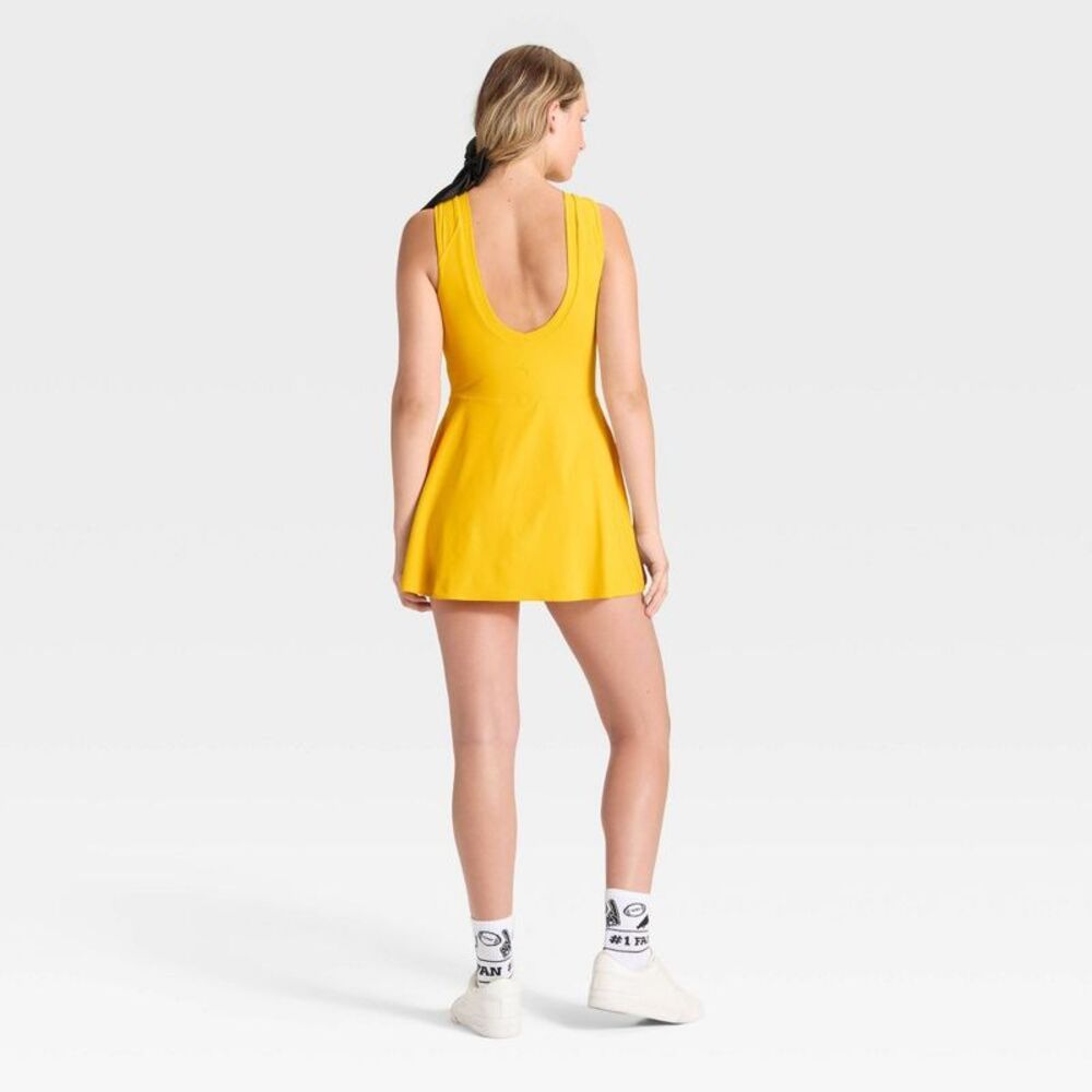 JoyLab Yellow Sleeveless Skort Romper - Picture 2 of 4